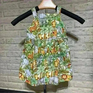 Girl’s Size 18 Mo Toddler Handmade Girls Safari Zoo Sundress Dress See Note